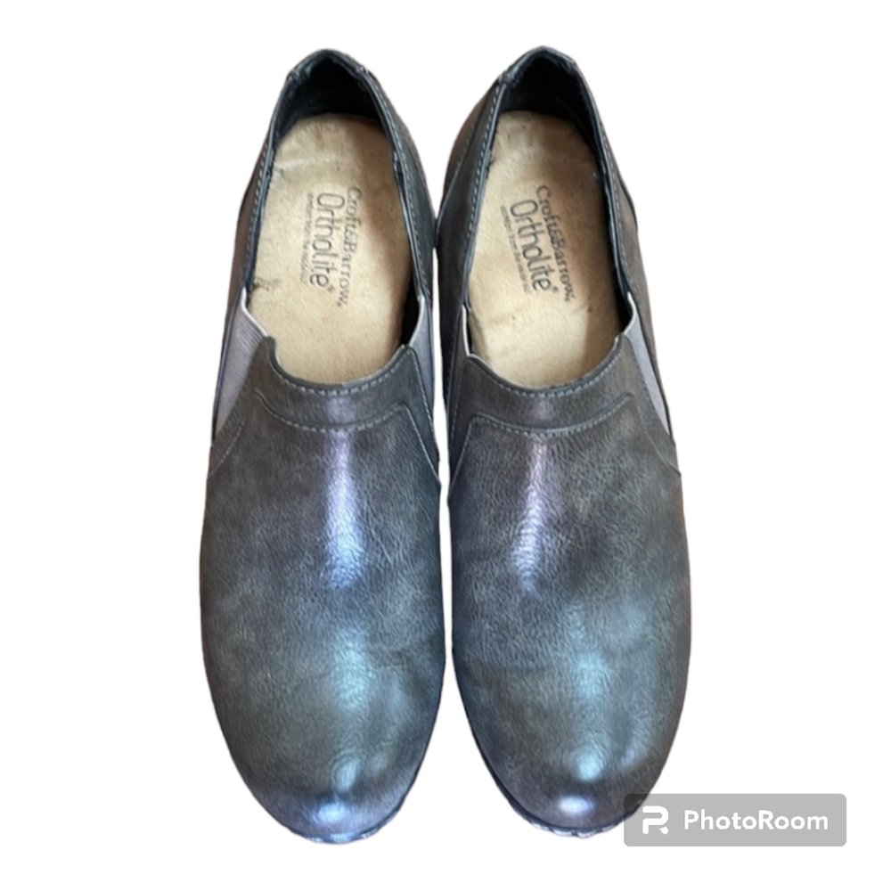 Croft & Barrow clogs shees leather grey sz 7 - Picture 1 of 4